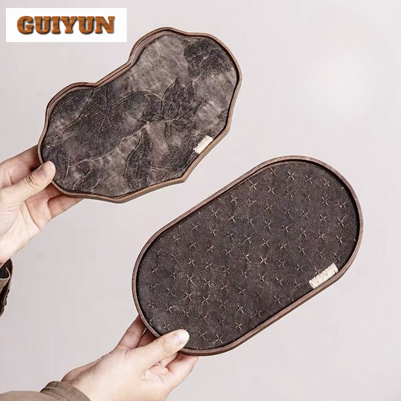 Wooden Serving Tray - วอลนัทสีดําถาดชาขนาดเล็กจานอาหารว่างกาแฟ Storage BOARD หวานตกแต่งตารางถาดจานสําหรับเสิร์ฟร้านกาแฟเครื่องประดับ
