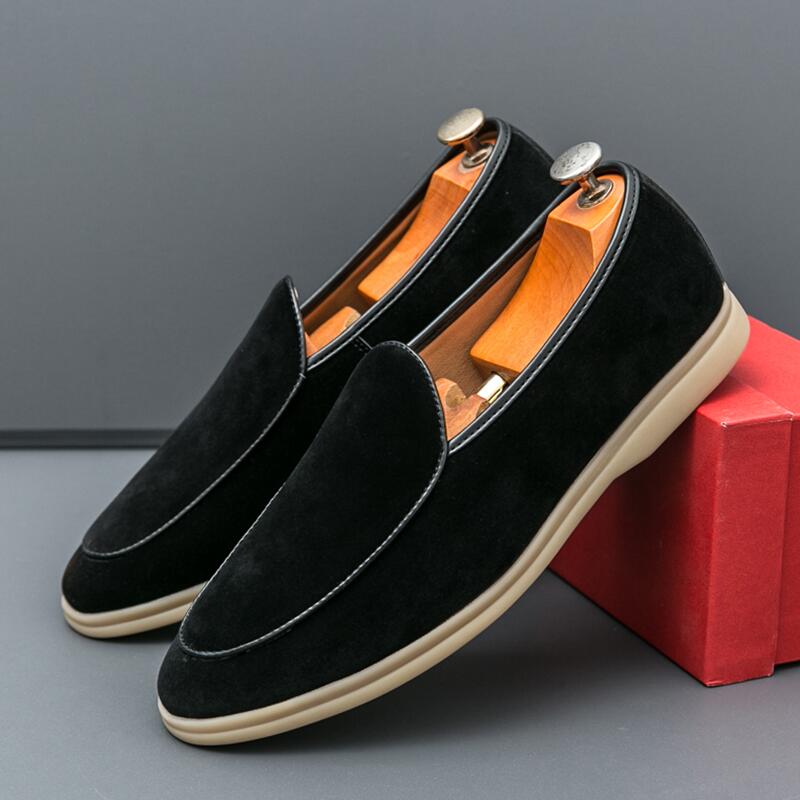 Luxury Lifestyle Products - แฟชั่นผู้ชายแบรนด์หรู Loafer รองเท้าฤดูใบไม้ผลิสไตล์อังกฤษ Suede ผู้ชายรองเท้าสบายๆ Breathable