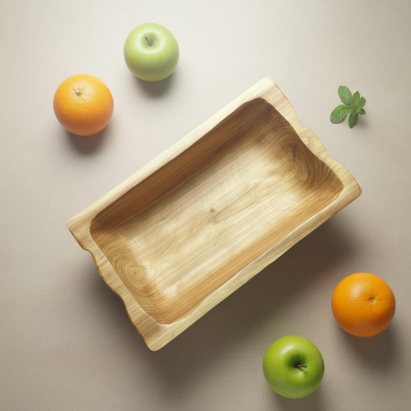 Wooden Serving Tray - ถาดไม้เนื้อแข็งสำหรับเก็บของ ถาดผลไม้สไตล์เรโทรขนาดใหญ่ ถาดเสิร์ฟอเนกประสงค์ ของตกแต่งบ้านสำหรับโต๊ะอาหาร