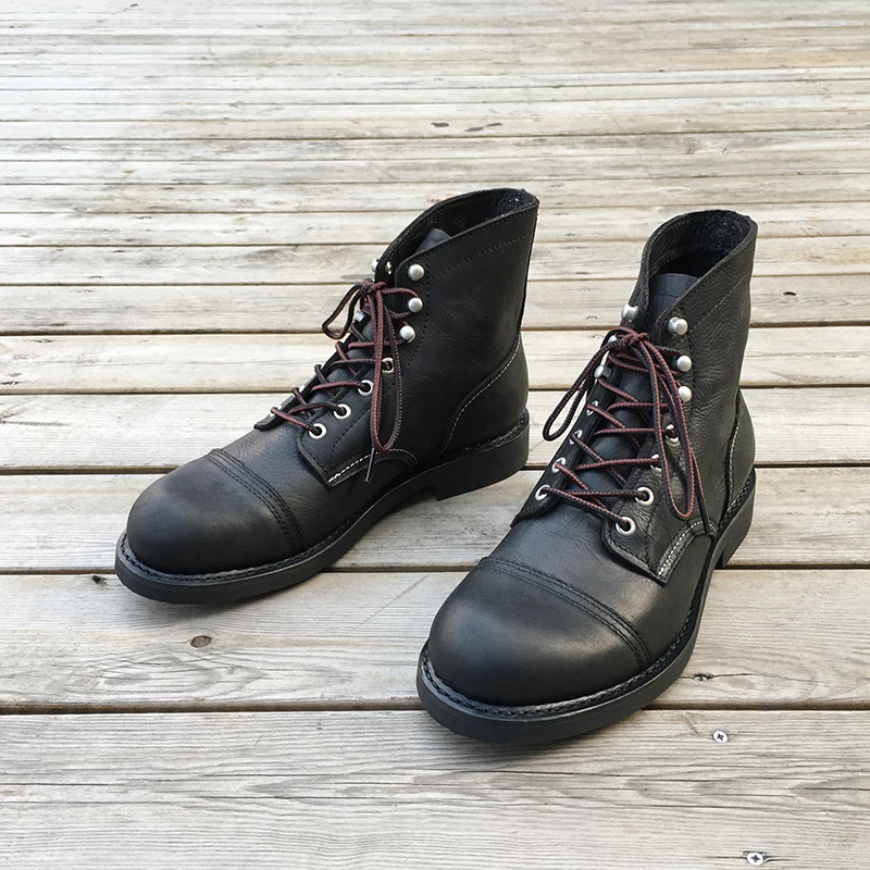 Luxury Lifestyle Products - รองเท้าผู้ชายใหม่รองเท้าแบรนด์หรู Vintage Men รองเท้าหนังวัว Goodyear Welted