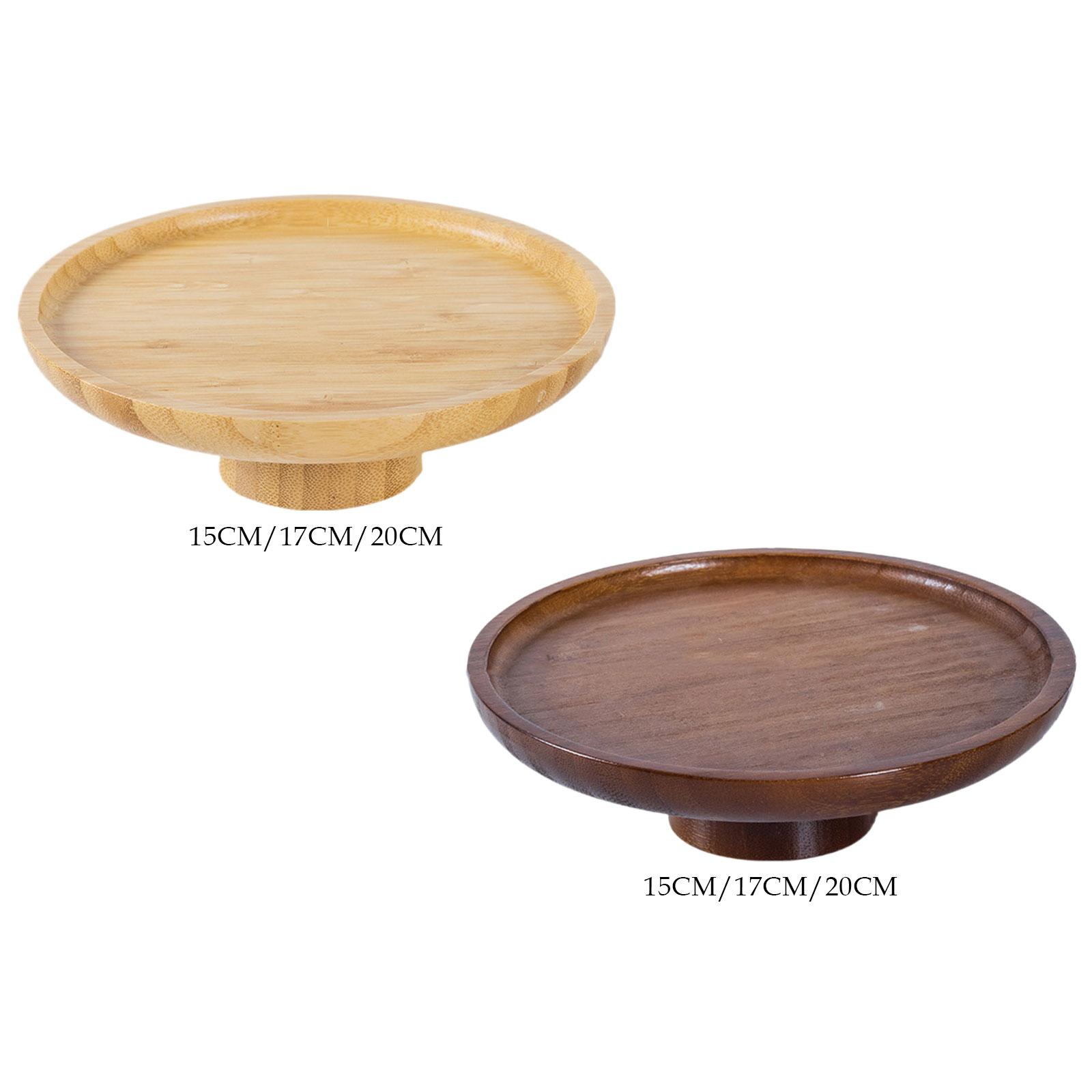 Wooden Serving Tray - ถาดเสิร์ฟเค้กไม้ ถาดเสิร์ฟผลไม้ ถาดเสิร์ฟทรงกลม แท่นวางคัพเค้ก
