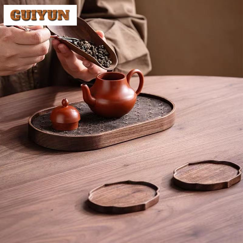 วอลนัทสีดําถาดชาขนาดเล็กจานอาห - Wooden Serving Tray บทวิจารณ์และราคา