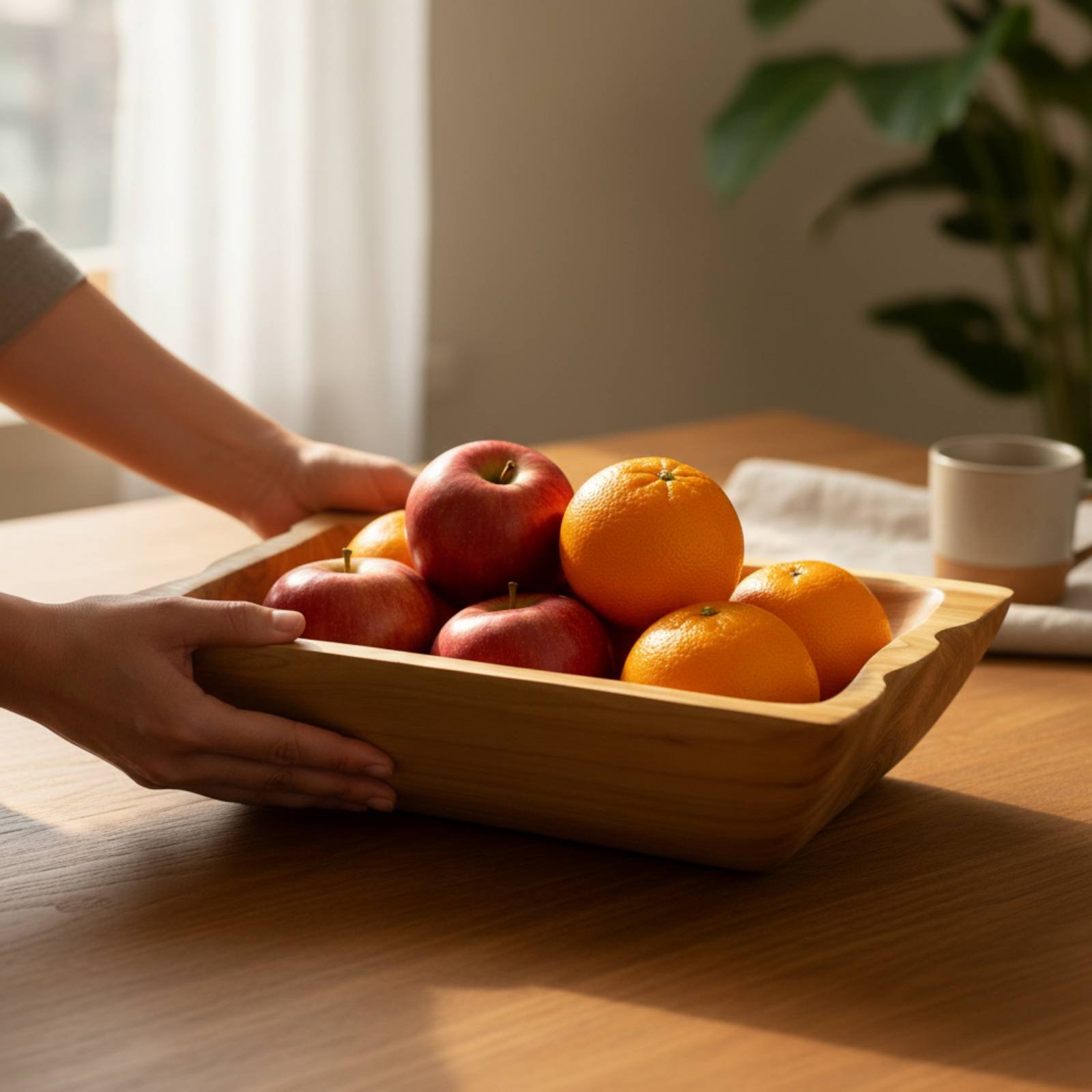 ถาดไม้เนื้อแข็งสำหรับเก็บของ ถ - Wooden Serving Tray บทวิจารณ์และราคา