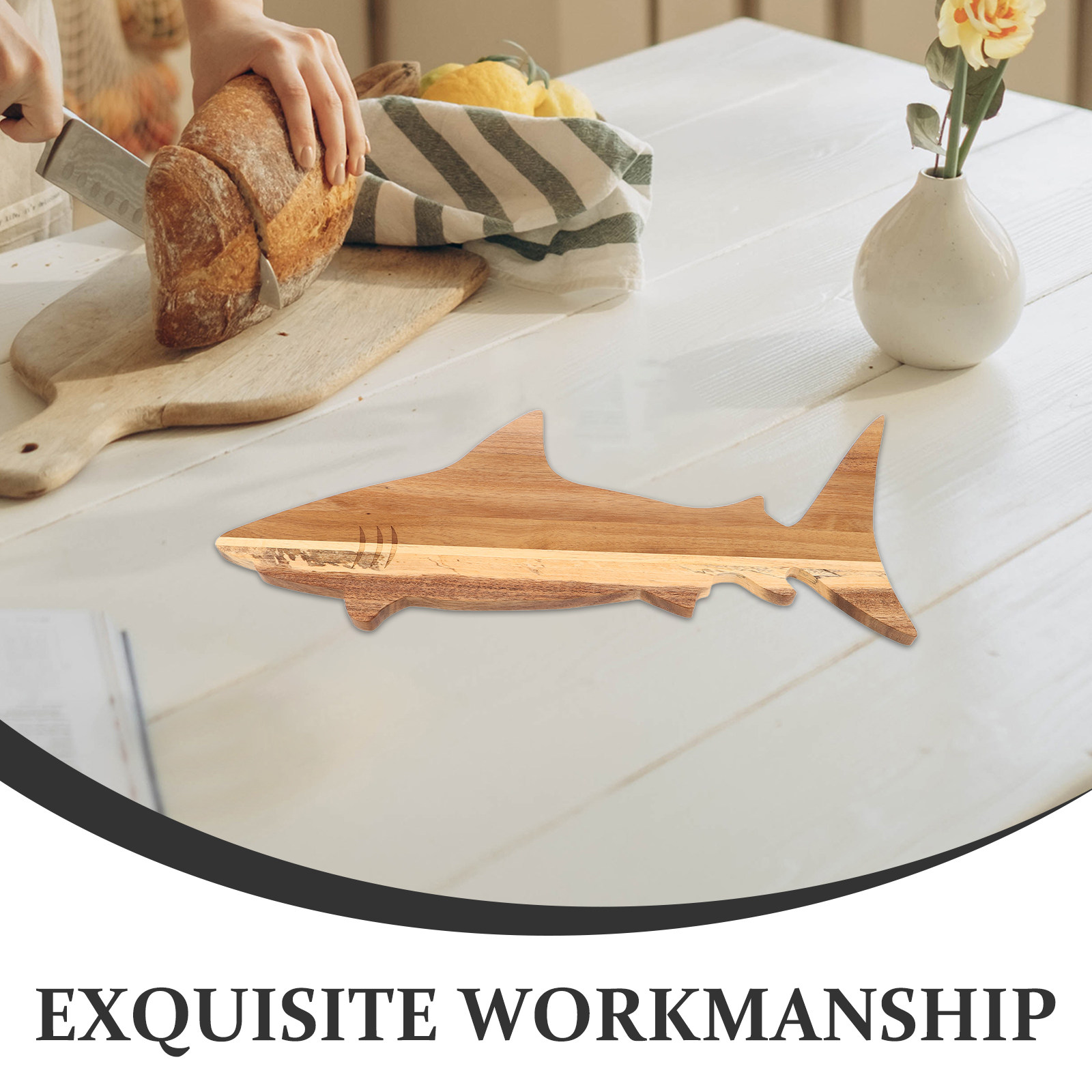 ถาดเสิร์ฟอาหารว่างรูปฉลาม ทำจา - Wooden Serving Tray บทวิจารณ์และราคา