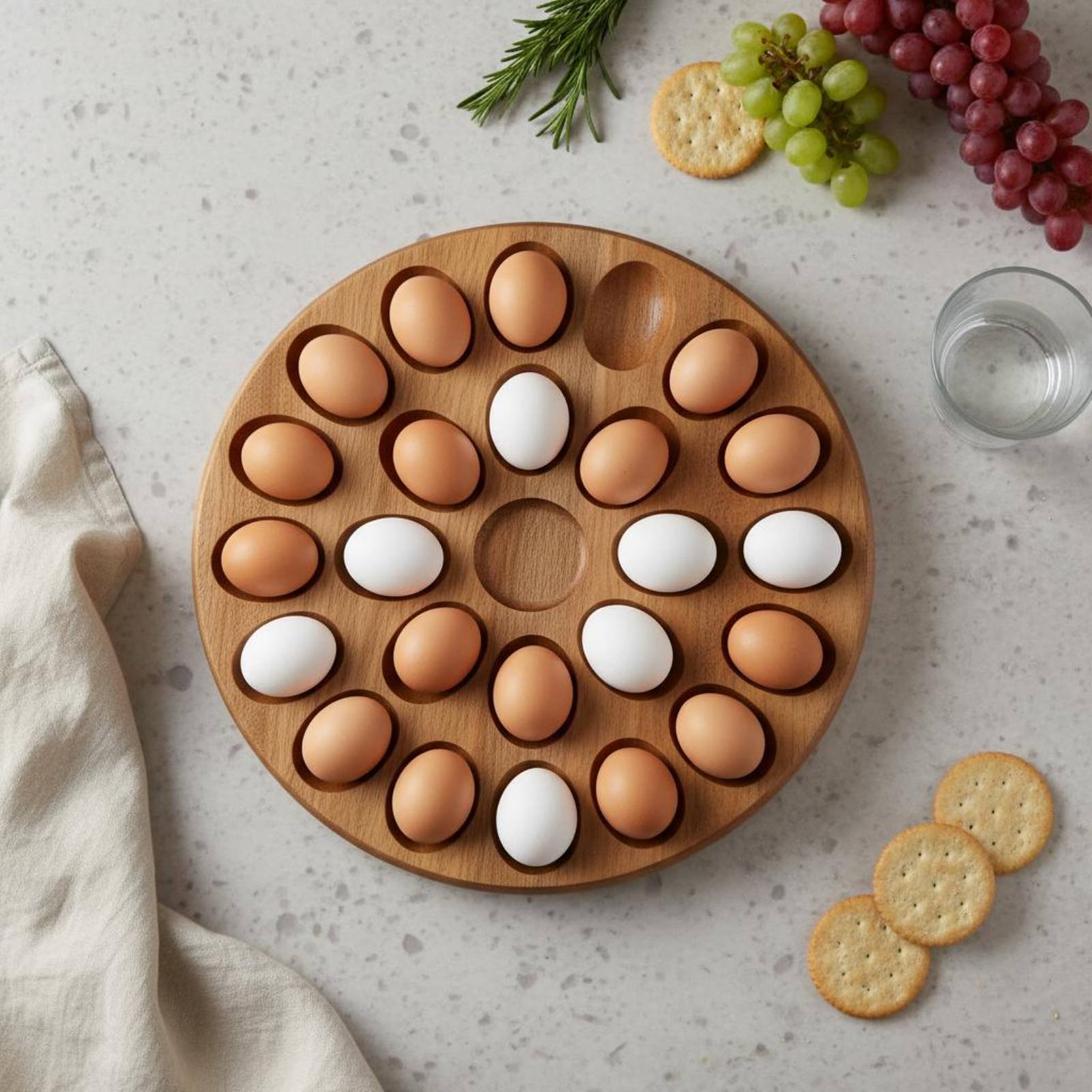ถาดไม้รูปวงรีแบบกลับด้านได้ ไม - Wooden Serving Tray บทวิจารณ์และราคา