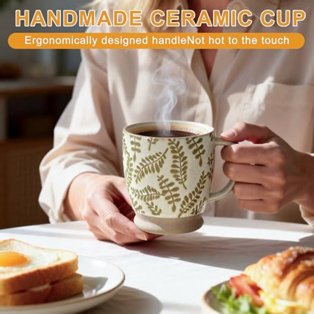 แก้วกาแฟขนาด 18 ออนซ์ ของขวัญส - Handmade Ceramic Mug บทวิจารณ์และราคา