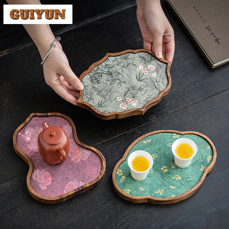 Handmade วอลนัทไม้ถาดชาสร้างสร - Wooden Serving Tray บทวิจารณ์และราคา