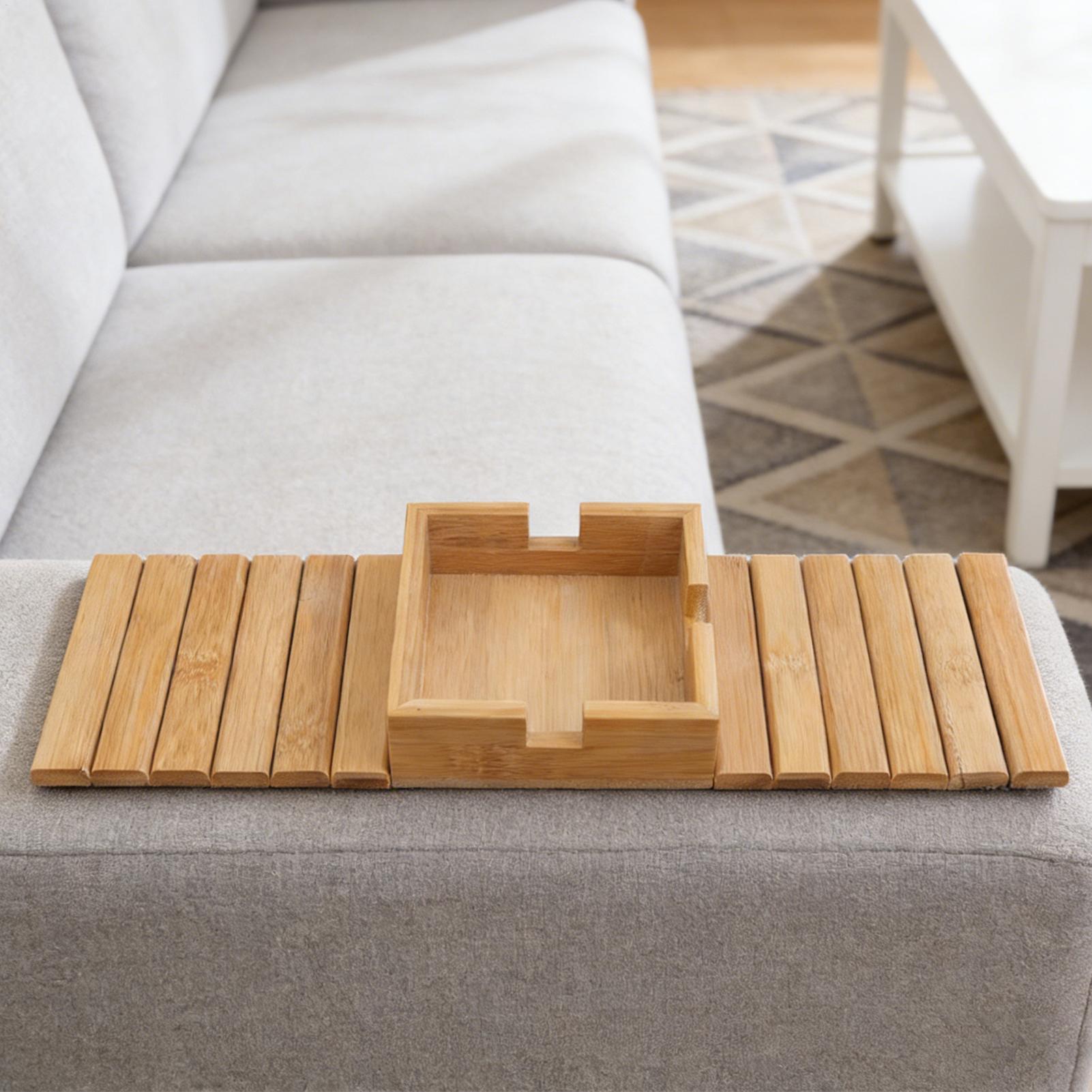 ถาดวางแก้วน้ำบนโซฟา ทำจากไม้ พ - Wooden Serving Tray บทวิจารณ์และราคา