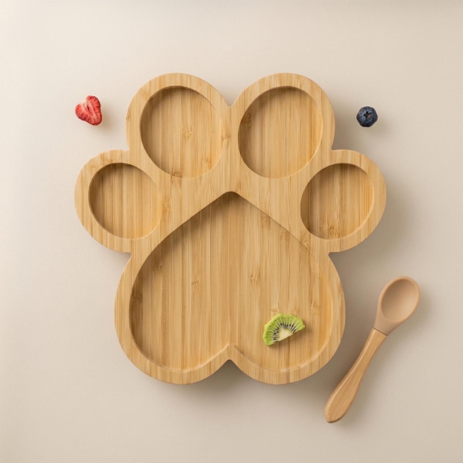 จานไม้ไผ่มีช่องแบ่ง จานไม้แบบม - Wooden Serving Tray บทวิจารณ์และราคา