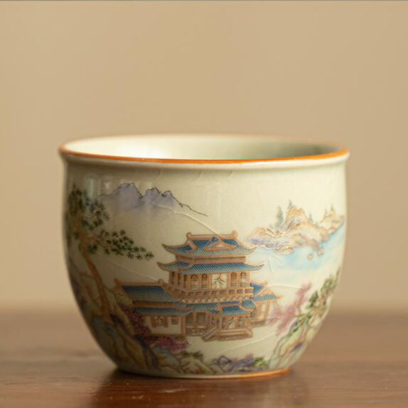 สไตล์จีน Ruyao Sancai Gaiwan K - Handmade Ceramic Mug บทวิจารณ์และราคา