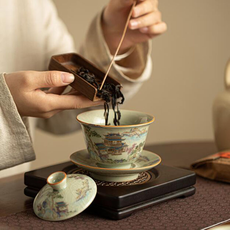 สไตล์จีน Ruyao Sancai Gaiwan K - Handmade Ceramic Mug บทวิจารณ์และราคา